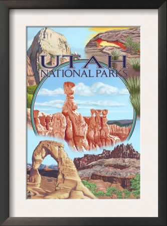 Utah National Parks - Bryce In Center, C.2009 by Lantern Press Pricing Limited Edition Print image