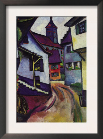 Street With A Church In Kinder by Auguste Macke Pricing Limited Edition Print image