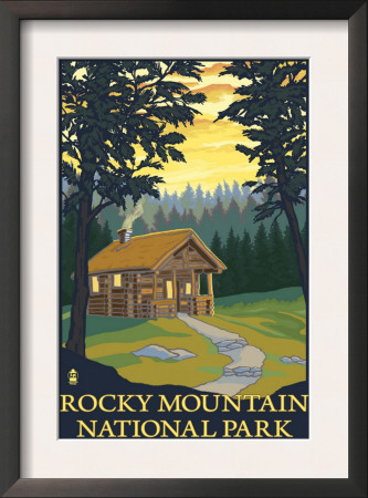 Rocky Mountain National Park, Co - Cabin Scene, C.2009 by Lantern Press Pricing Limited Edition Print image