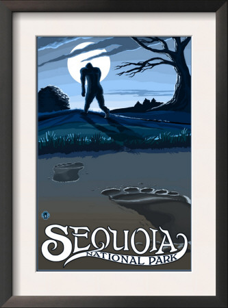 Sequoia Nat'l Park - Bigfoot - Lp Poster, C.2009 by Lantern Press Pricing Limited Edition Print image