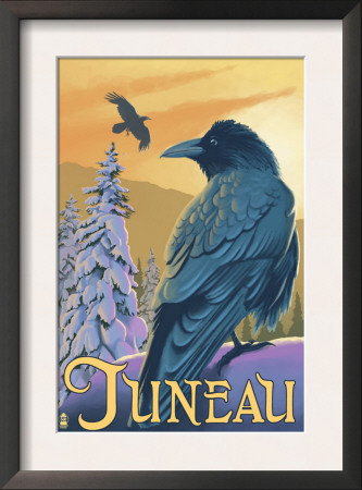 Raven Scene - Juneau, Alaska, C.2009 by Lantern Press Pricing Limited Edition Print image