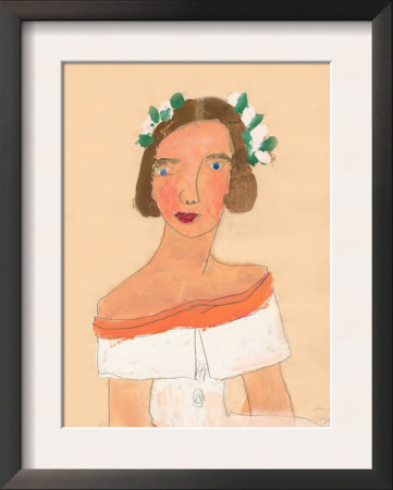 Lady With Flowers In Hair by Norma Kramer Pricing Limited Edition Print image