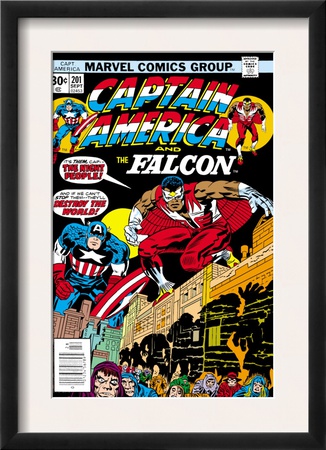 Captain America And The Falcon #201 Cover: Captain America And Falcon Crouching by Jack Kirby Pricing Limited Edition Print image