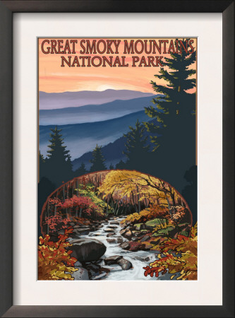 Great Smoky Mountains - Waterfall, C.2009 by Lantern Press Pricing Limited Edition Print image