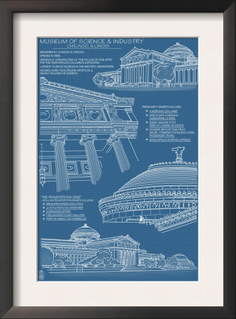 Museum Of Science And Industry Blueprint - Chicago, Il, C.2009 by Lantern Press Pricing Limited Edition Print image
