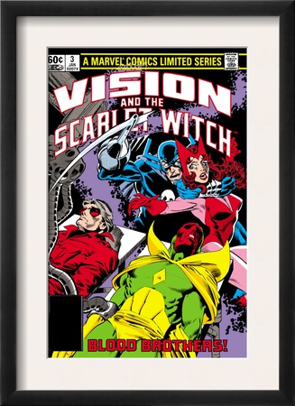 Vision And The Scarlet Witch #3 Cover: Grim Reaper, Wonder Man, Vision And Scarlet Witch by Rick Leonardi Pricing Limited Edition Print image