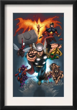 The Official Handbook Of The Marvel Universe: Book Of The Dead 2004 Cover: Thor Jumping by Salvador Larroca Pricing Limited Edition Print image