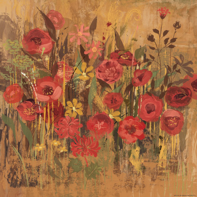 Red Floral Frenzy I by Alan Hopfensperger Pricing Limited Edition Print image