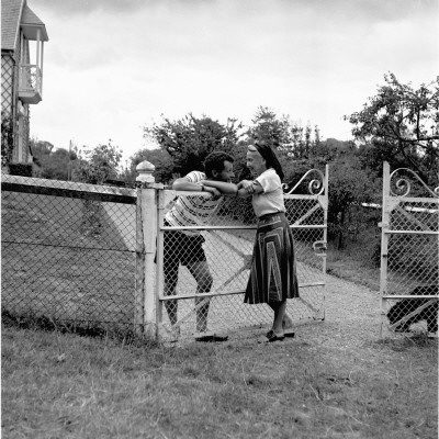 Jean-Louis Barrault With Madeleine Renaud In Deauville, France, 1952 by Benno Graziani Pricing Limited Edition Print image