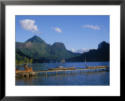 Traditional Outrigger Canoes With Sailboats by Barry Winiker Pricing Limited Edition Print image