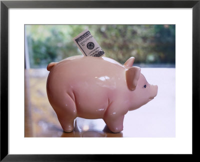 Piggy Bank With 100 Dollar Bill by Peter Ciresa Pricing Limited Edition Print image