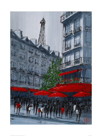 Street Café, Paris by Geoff King Pricing Limited Edition Print image