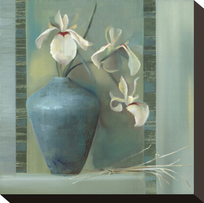 Orchids In A Blue Vase by Louise Montillio Pricing Limited Edition Print image