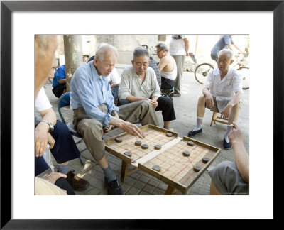 Elderly Men Playing A Form Of Chess, Hu Hai Lake, Beijing, China by Adam Tall Pricing Limited Edition Print image