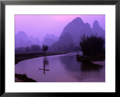 Aerial Scenic Of The Fishermen And Limestone Mountains, Gulin, China by Bill Bachmann Pricing Limited Edition Print image