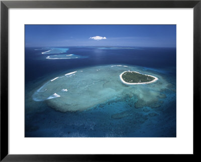 Aerial View Of Tropical Island, Tavarua Island, Fiji by Neil Farrin Pricing Limited Edition Print image