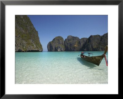 Ao Maya, Longtailboat In Front, Ko Phi Phi Leh, Thailand by Joern Simensen Pricing Limited Edition Print image