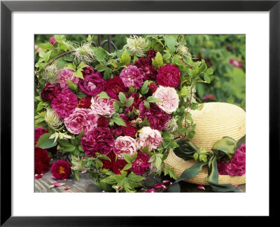 Heart Shaped Arrangement Of Roses And Straw Hat by Elke Borkowski Pricing Limited Edition Print image