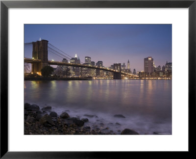 Lower Manhattan And Brooklyn Bridge, New York City, Usa by Alan Copson Pricing Limited Edition Print image