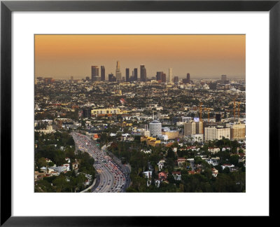 Los Angeles Downtown As Seen From Hollywood Bowl Overlook, At Dusk by Witold Skrypczak Pricing Limited Edition Print image