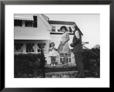 Senator John F. Kennedy With Wife Jackie And Daughter Caroline At Family Summer Home by Paul Schutzer Pricing Limited Edition Print image