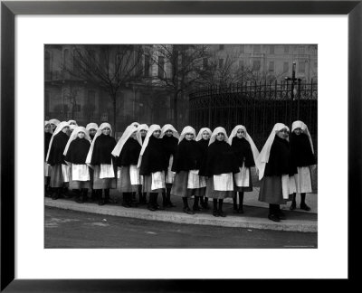 Young Nuns On Their Way To Mass by Alfred Eisenstaedt Pricing Limited Edition Print image