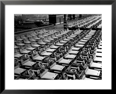 Rows Of Finished Jeeps Churned Out In Mass Production For War Effort As Wwii Allies by Dmitri Kessel Pricing Limited Edition Print image