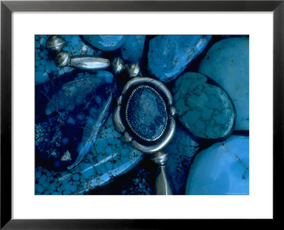 Turquoise Jewelry On Pile Of Turquoise Stones Used By Native Americans In Manufacture Of Jewelry by Michael Mauney Pricing Limited Edition Print image