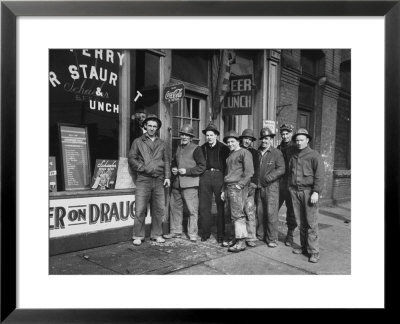 Construction Workers Taking Lunch Break During Construction Of Queens Midtown Tunnel, Nyc by Carl Mydans Pricing Limited Edition Print image