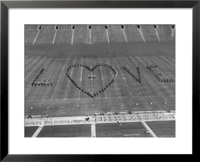 Overhead View Of Marching Band Maneuvers During Bands Of America by Alfred Eisenstaedt Pricing Limited Edition Print image