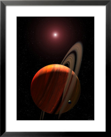 Artist's Concept Of A Gas Giant Planet Orbiting A Red Dwarf K Star by Stocktrek Images Pricing Limited Edition Print image