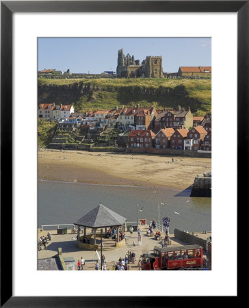 Whitby Abbey, Sandy Beach And Harbour, Whitby, North Yorkshire, Yorkshire, England by Neale Clarke Pricing Limited Edition Print image