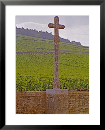 Stone Cross Marking The Grand Cru Vineyards, Romanee Conti And Richebourg, Vosne, Bourgogne, France by Per Karlsson Pricing Limited Edition Print image