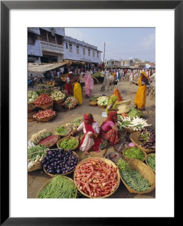 Fruit And Vegetable Sellers In The Street, Dhariyawad, Rajasthan State, India by Robert Harding Pricing Limited Edition Print image