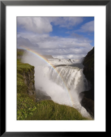 Iceland's Most Famous Waterfall Tumbles 32M Into A Steep Sided Canyon, Iceland, Polar Regions by Gavin Hellier Pricing Limited Edition Print image