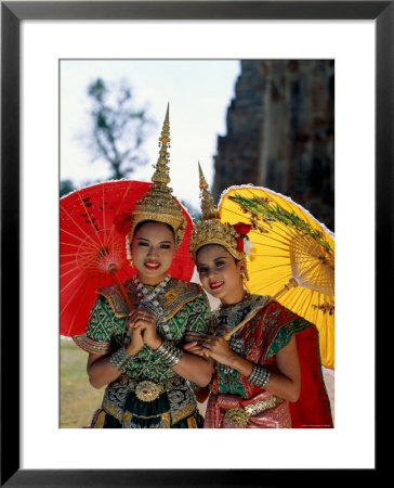 Girls Dressed In Traditional Dancing Costume, Bangkok, Thailand by Steve Vidler Pricing Limited Edition Print image