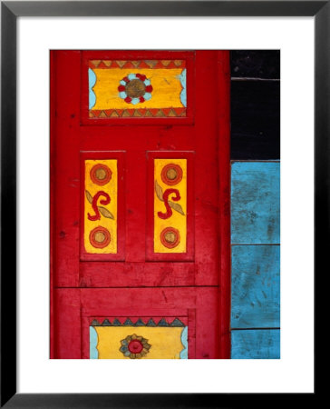 Detail Of Traditional Carved Door In Santa Eulalla, Guatemala by Jeffrey Becom Pricing Limited Edition Print image