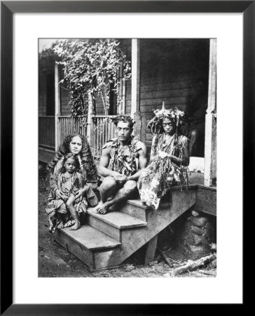 Tahitian Family, Illustration From Tahiti, Published In London, 1882 by Colonel Stuart-Wortley Pricing Limited Edition Print image