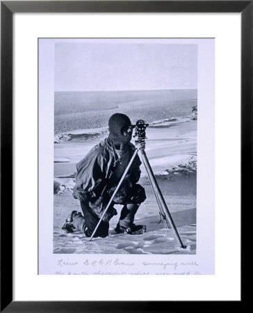 Lt. Evans Surveying With The 4 Inch Theodolite To Locate The South Pole, Scott's Last Expedition by Herbert Ponting Pricing Limited Edition Print image