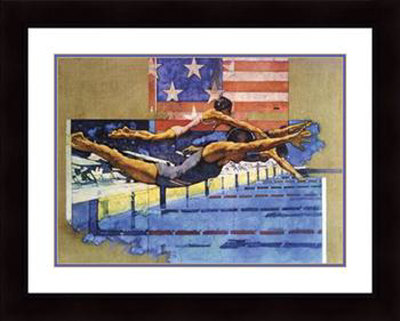 Olympic Swimmers by Michael C. Dudash Pricing Limited Edition Print image