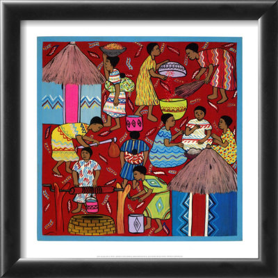 Village Life Iv by Serowe Pricing Limited Edition Print image