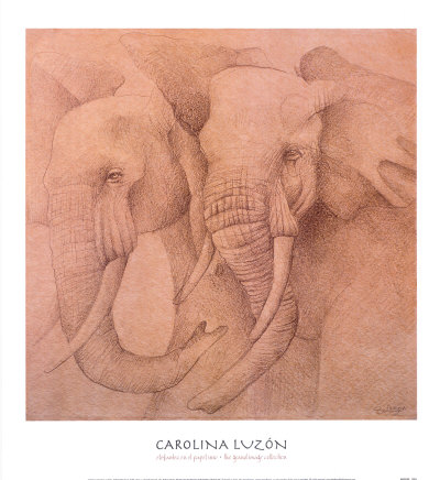 Elefantes En El Papel Uno by Caroline Luzon Pricing Limited Edition Print image