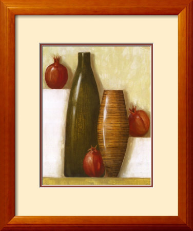 Green Vase & Pomegranates by Jennifer Hammond Pricing Limited Edition Print image