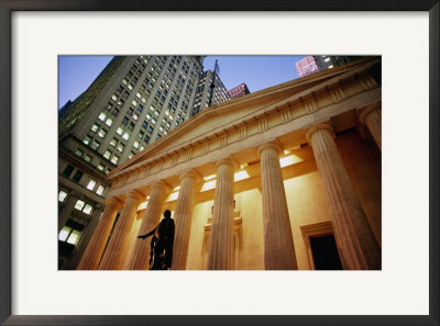 Wall Street In Financial District, New York City, New York, U.S.A. by John Neubauer Pricing Limited Edition Print image