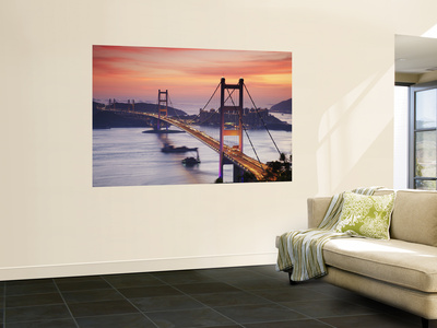 Tsing Ma Bridge At Dusk, Tsing Yi, Hong Kong, China by Ian Trower Pricing Limited Edition Print image