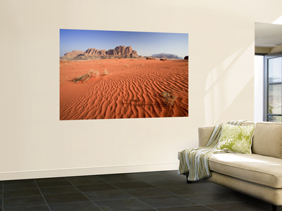 Desert Sands, Wadi Rum Desert And Jebel Qattar Mountain, Jordan by Michele Falzone Pricing Limited Edition Print image