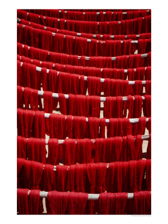 Dyed Wool Drying On Roof Of Bazaar, Esfahan, Iran by Jane Sweeney Pricing Limited Edition Print image