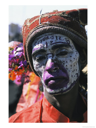 An Informal Portrait Of An Indian Man With Face Paint by Ed George Pricing Limited Edition Print image