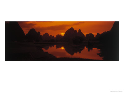 Limestone Mountains And River, Guilin, China by Bill Bachmann Pricing Limited Edition Print image