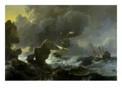 Dutch Merchantmen Driven Onto A Rocky Coast by Ludolf Backhuysen Pricing Limited Edition Print image